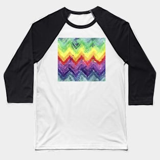 Geometric Zigzag Watercolor Baseball T-Shirt